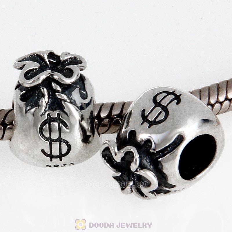 925 Sterling Silver Money Bag Charm European Bead