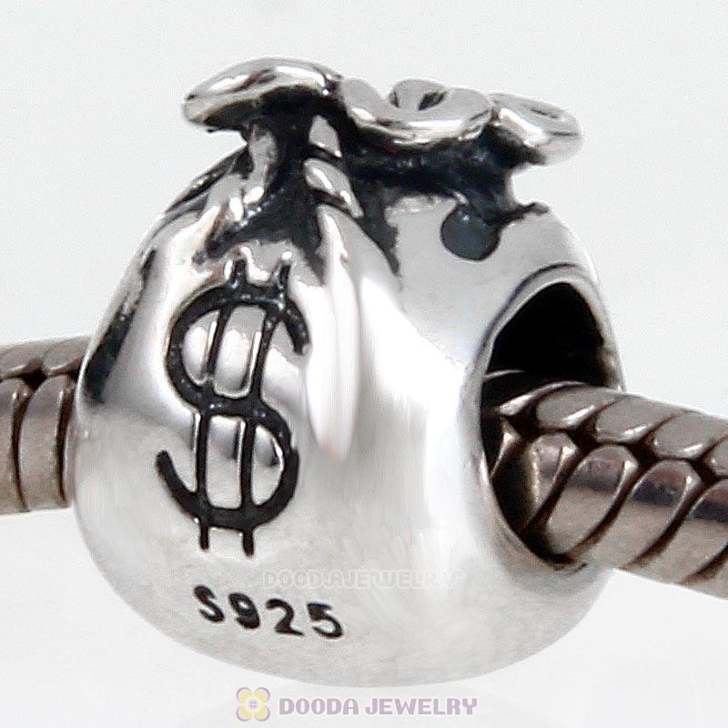 925 Sterling Silver Money Bag Charm European Bead