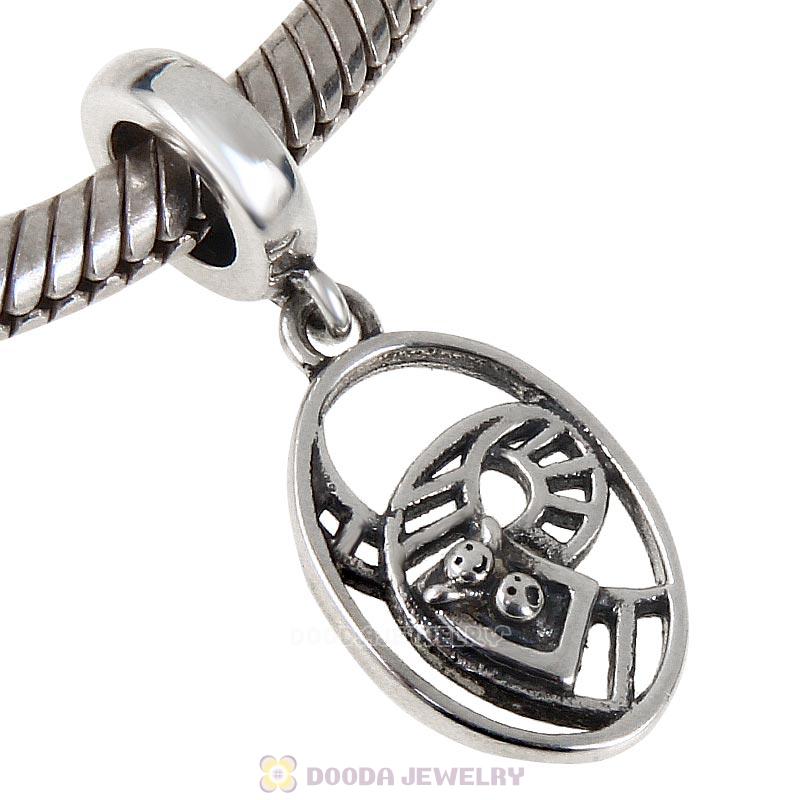 Amusement Park Roller Coaster 925 Sterling Silver Dangle Bead Charm