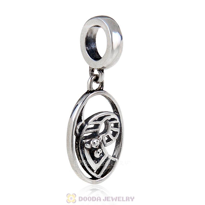 Amusement Park Roller Coaster 925 Sterling Silver Dangle Bead Charm
