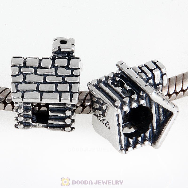 House Charm Bead Antique Sterling Silver Jewelry
