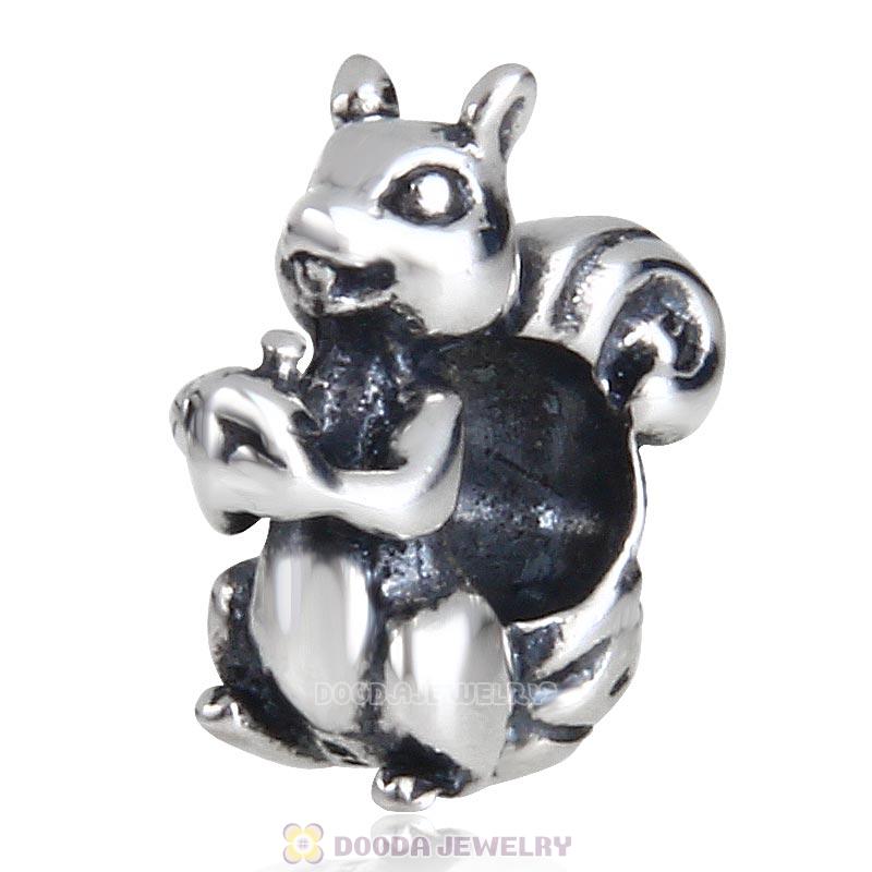 Big Hole Squirrel Bead 925 Sterling Silver 