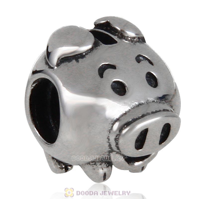 Piggy Bank Charm 925 Sterling Silver Jewelry