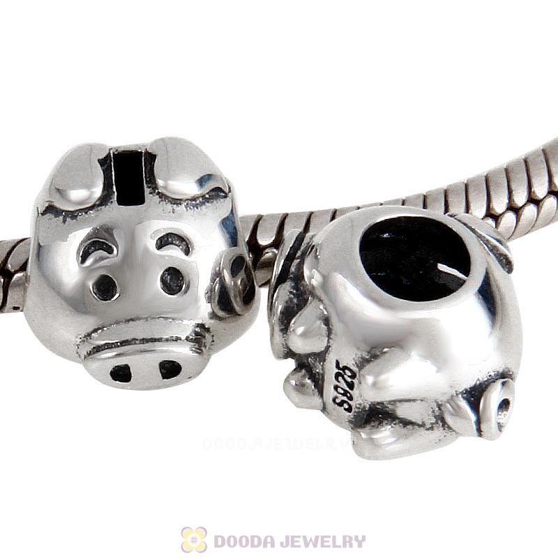 Piggy Bank Charm 925 Sterling Silver Jewelry