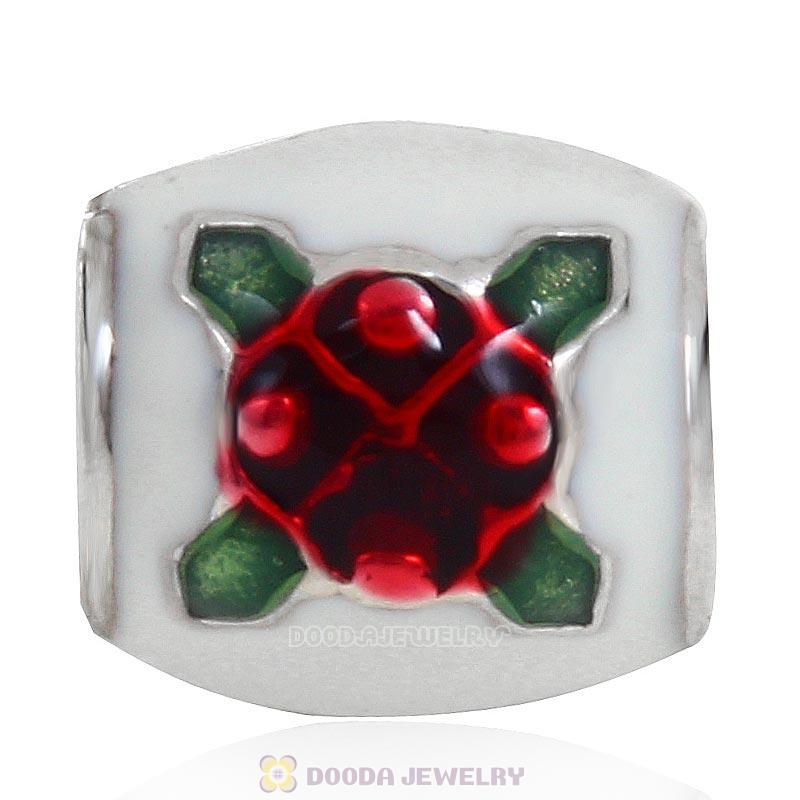 Flower Charm 925 Sterling Silver European Style Enamel Bead