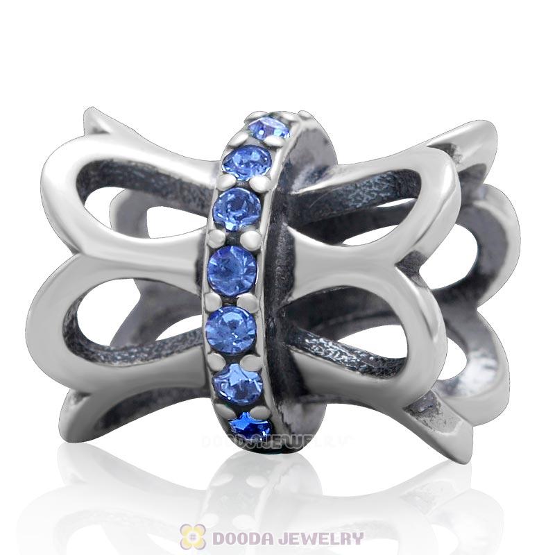 September Birthstone Sapphire Crystal 925 Sterling Silver Charm Bead
