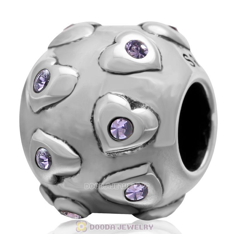 Love Arround 925 Sterling Silver European Bead with Tanzanite Crystal