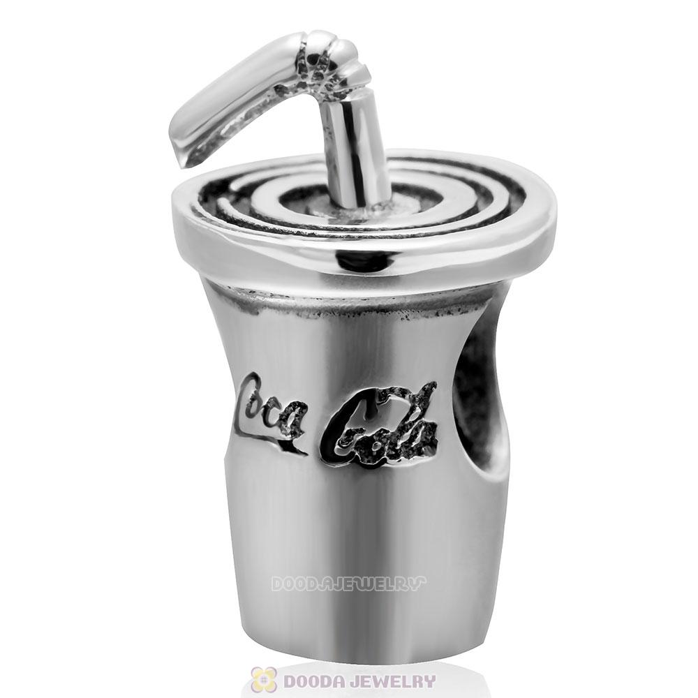 925 Antique Sterling Silver Coca Cola Cup Charm Bead