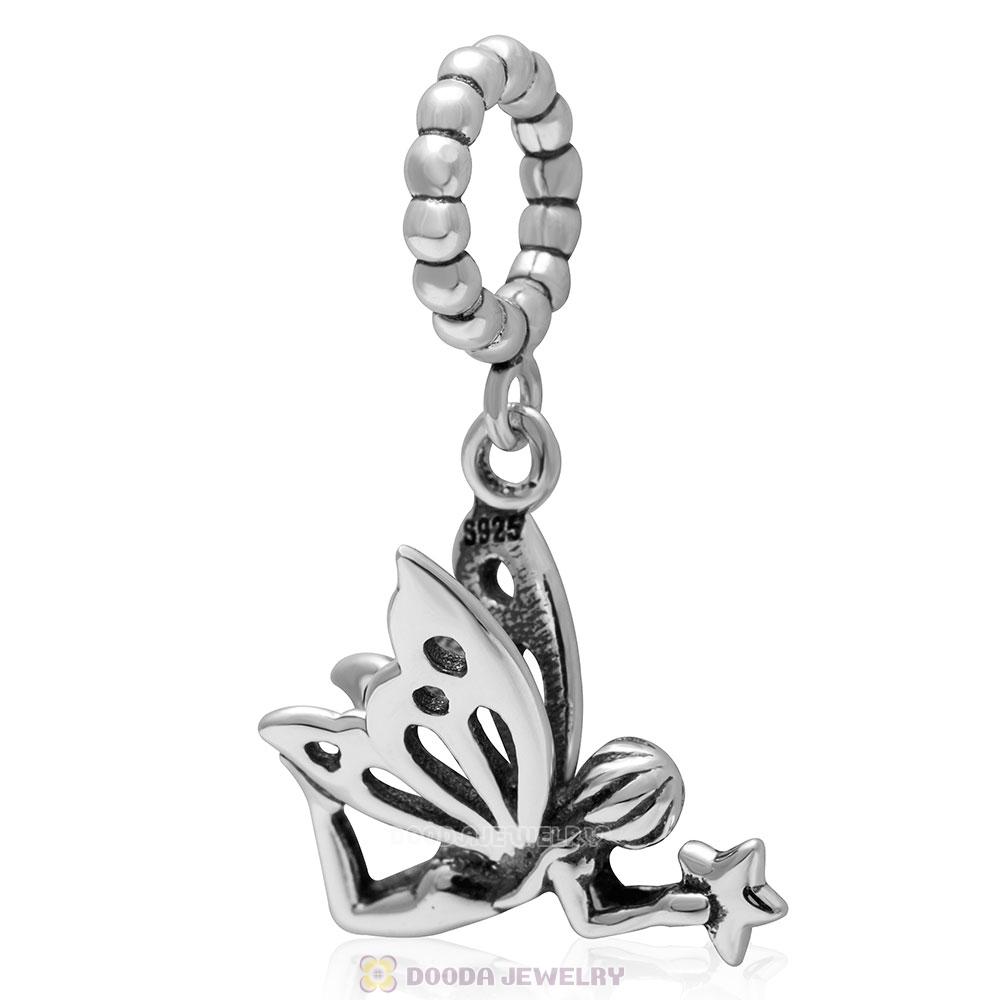925 Sterling Silver Fairy Holding Star Charm