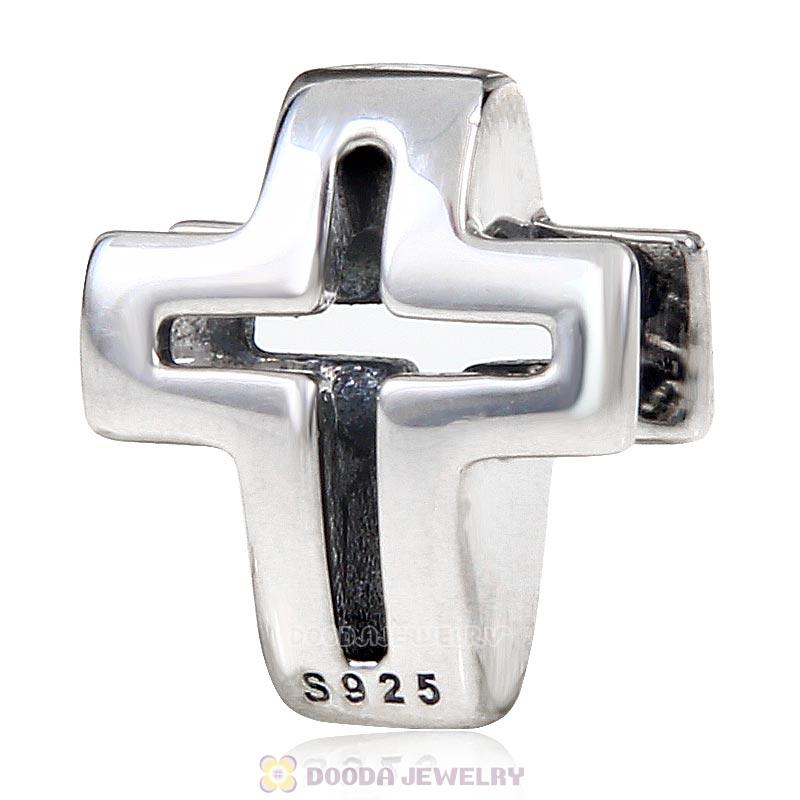 Peridot Crystal Pave Christian Cross Charm 925 Sterling Silver 