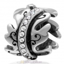 925 Sterling Silver Clear Crystal Spacer Charm Bead