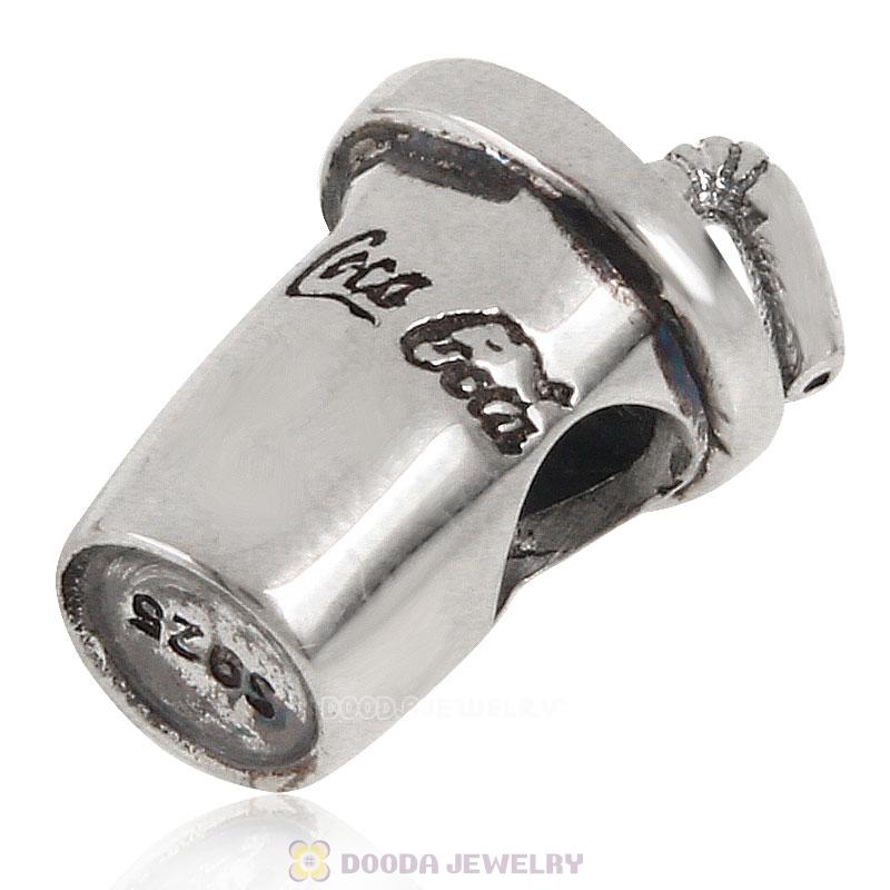 925 Antique Sterling Silver Coca Cola Cup Charm Bead