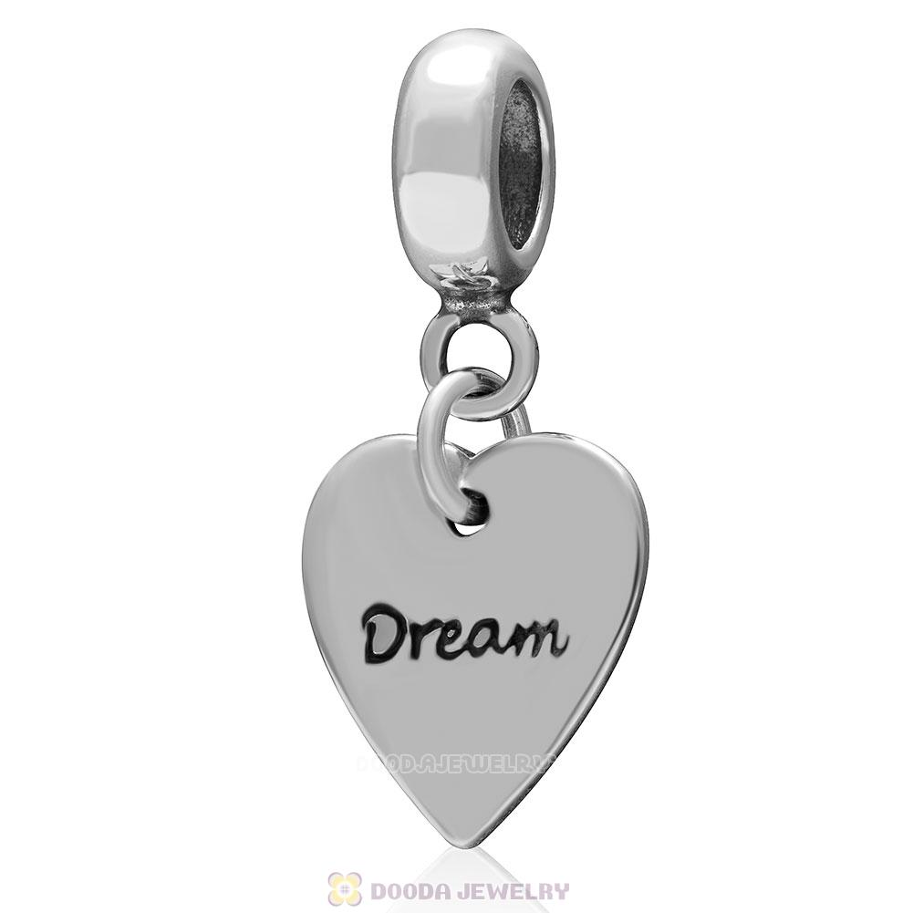 925 Sterling Silver Dream in Love Heart Charm Pendant
