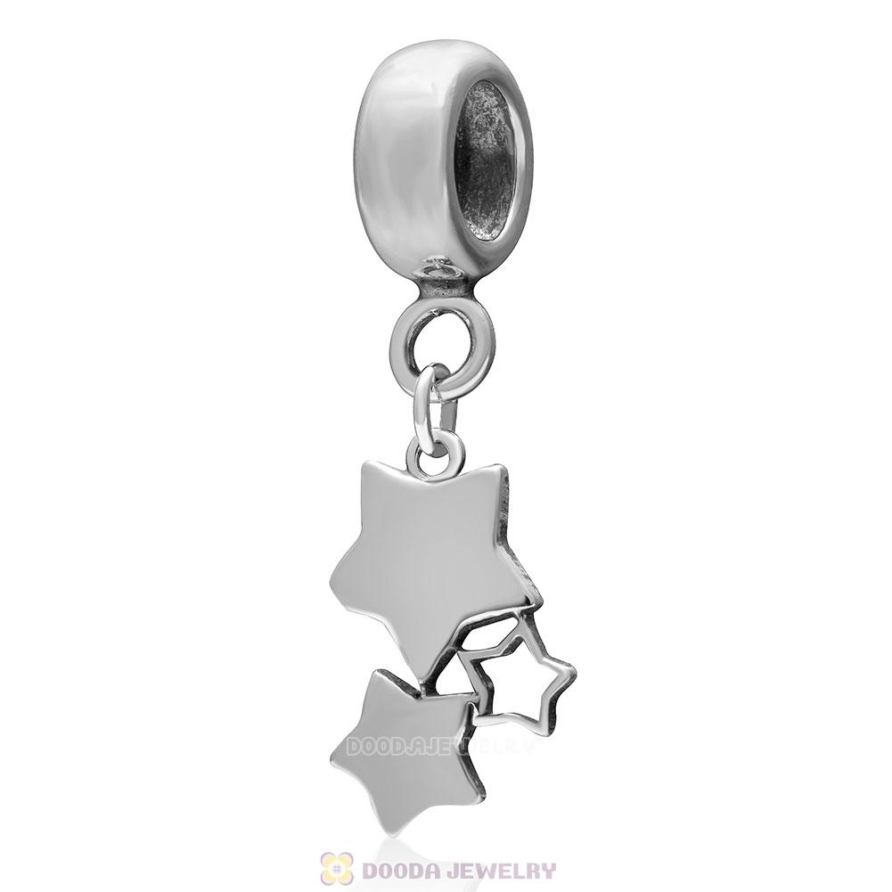 925 Sterling Silver Over the Stars Charm Pendant