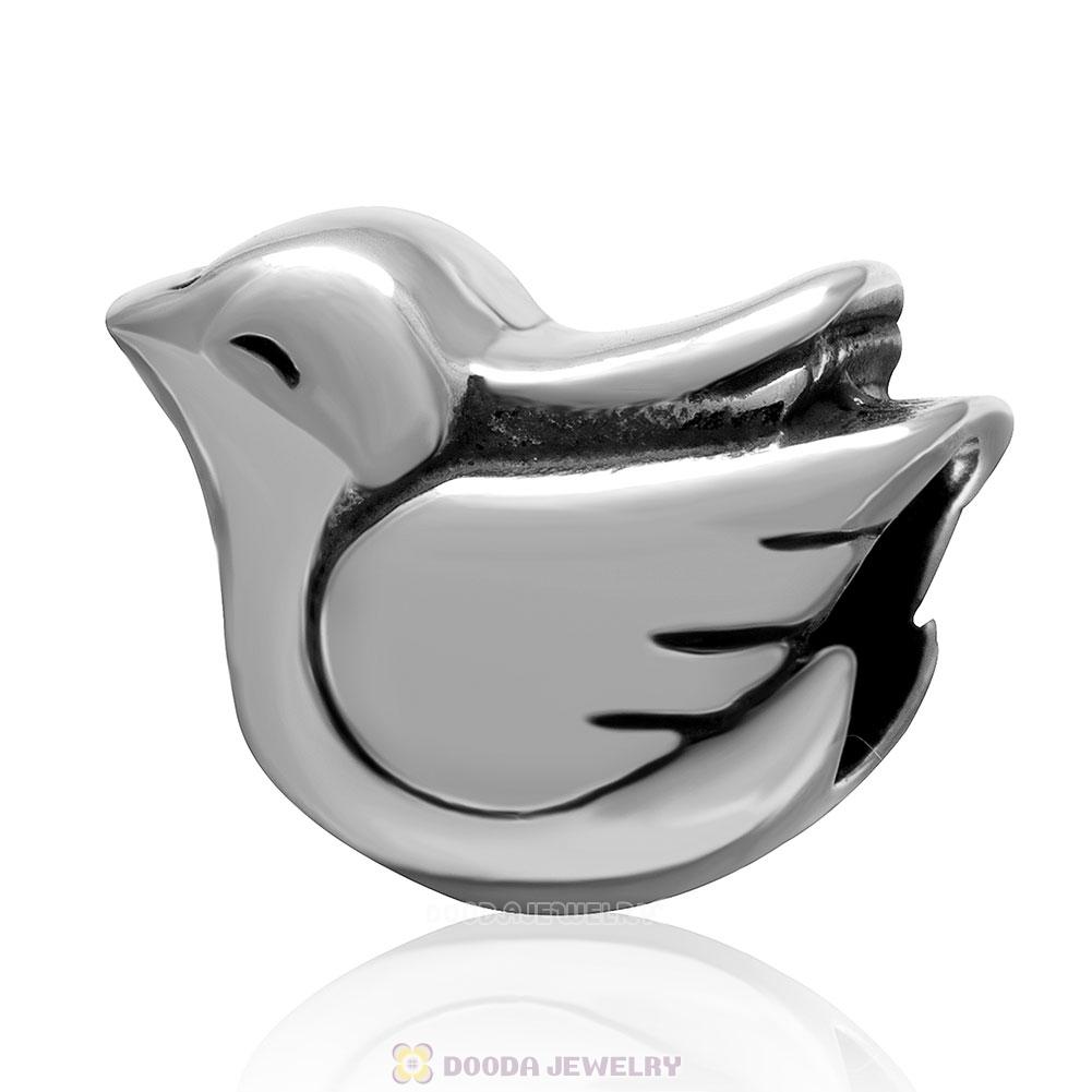 925 Sterling Silver Lovely Dove Charm Bead