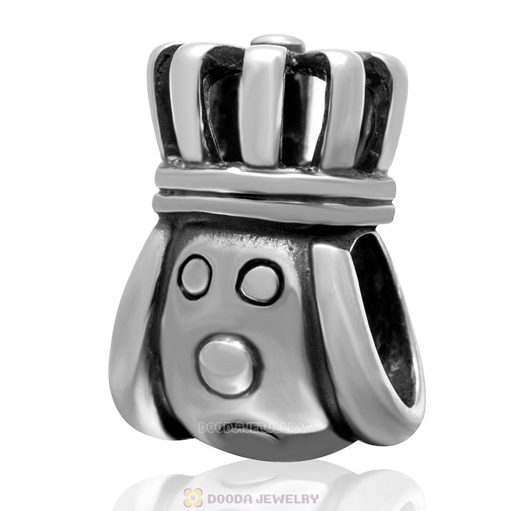 925 Sterling Silver Fairy Tale Jewelry The King Head Charm Bead