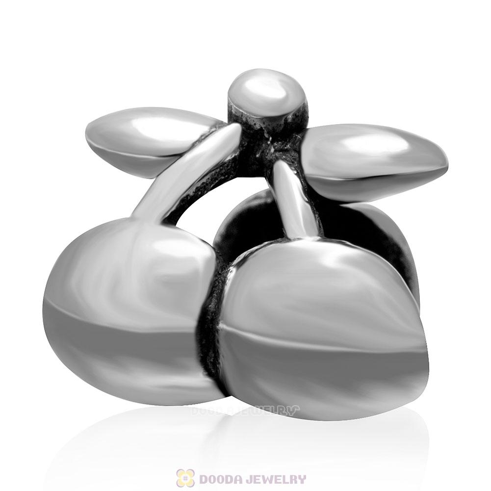 925 Sterling Silver Fruit Jewelry Cherry Charm Bead
