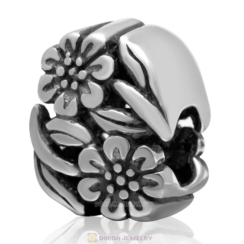 925 Sterling Silver Beauty Floral Charm Bead European Style