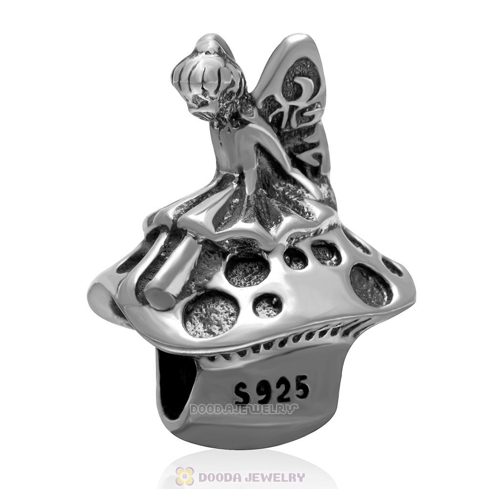 Antique 925 Sterling Silver Forest Fairy Charm Bead