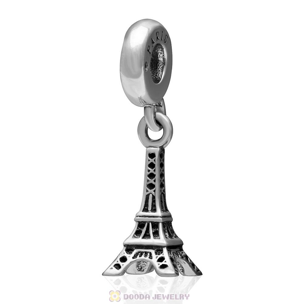 925 Sterling Silver Paris Eiffel Tower Dangle Charm Pendant
