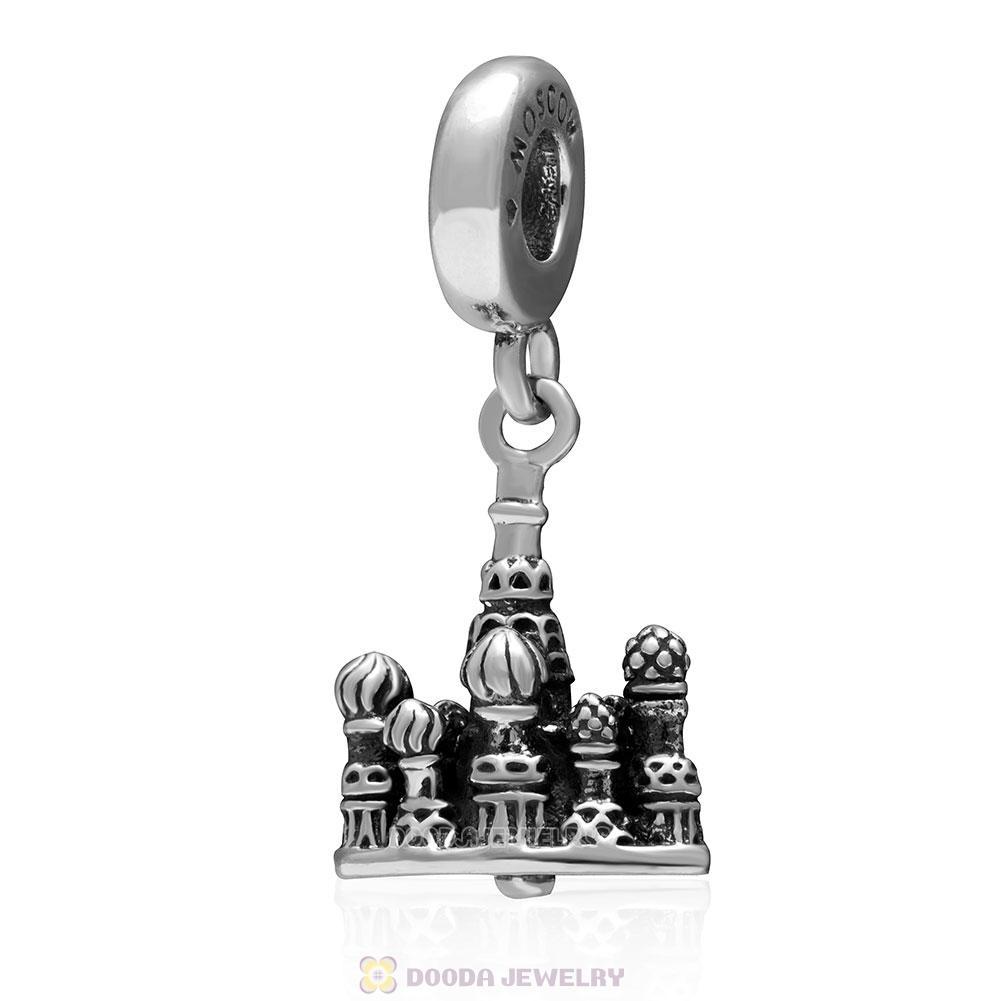 925 Sterling Silver European Style Moscow Castle Dangle Pendant