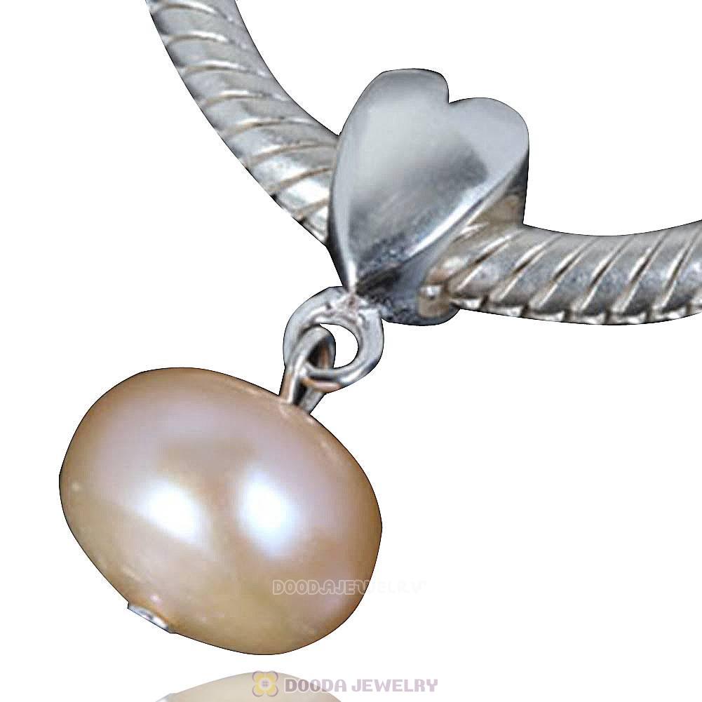 European silver heart mother of pearl charms