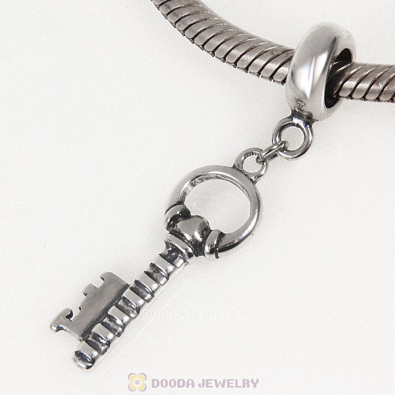 925 Sterling Silver Skeleton Key Charm Pendant