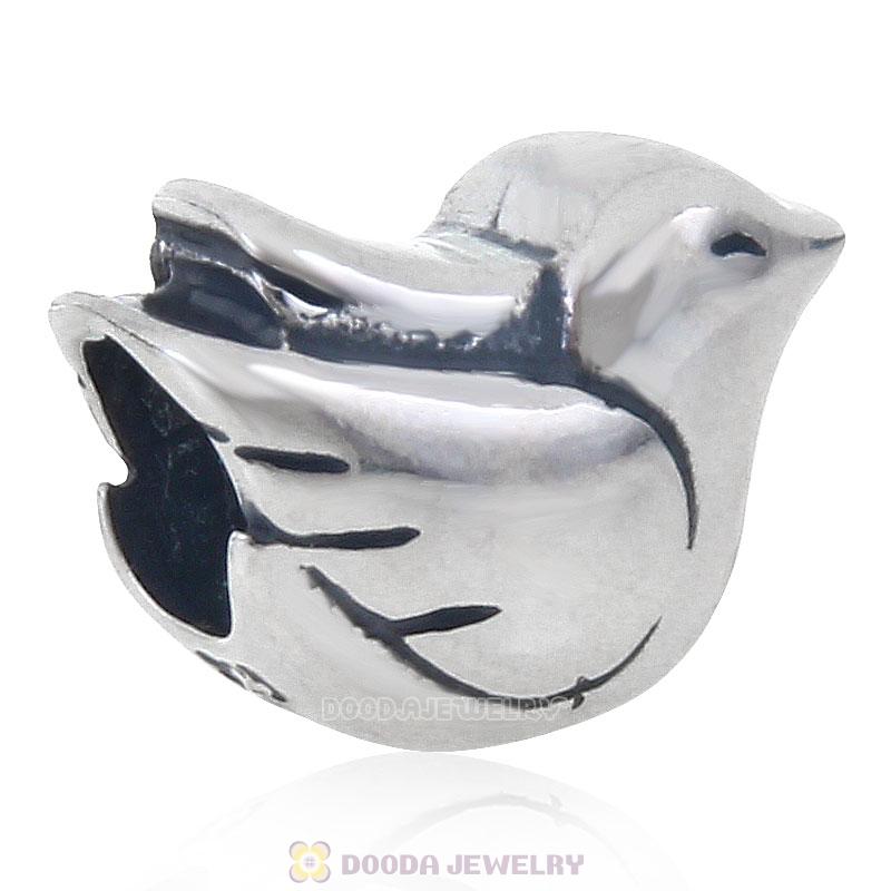 925 Sterling Silver Lovely Dove Charm Bead