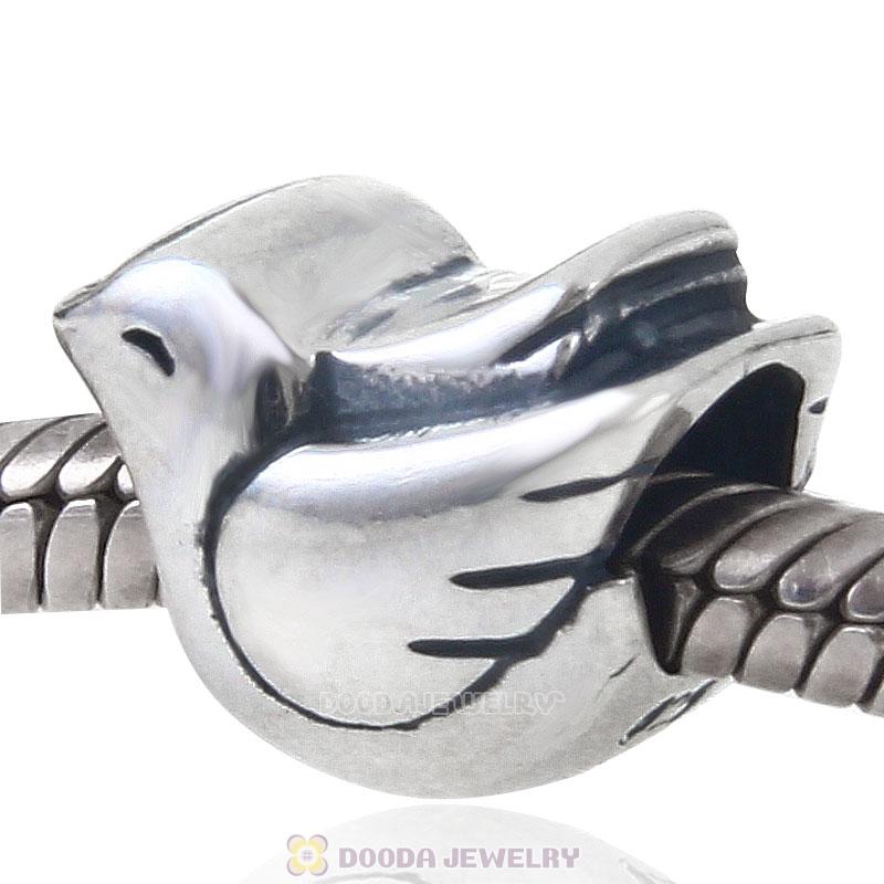 925 Sterling Silver Lovely Dove Charm Bead