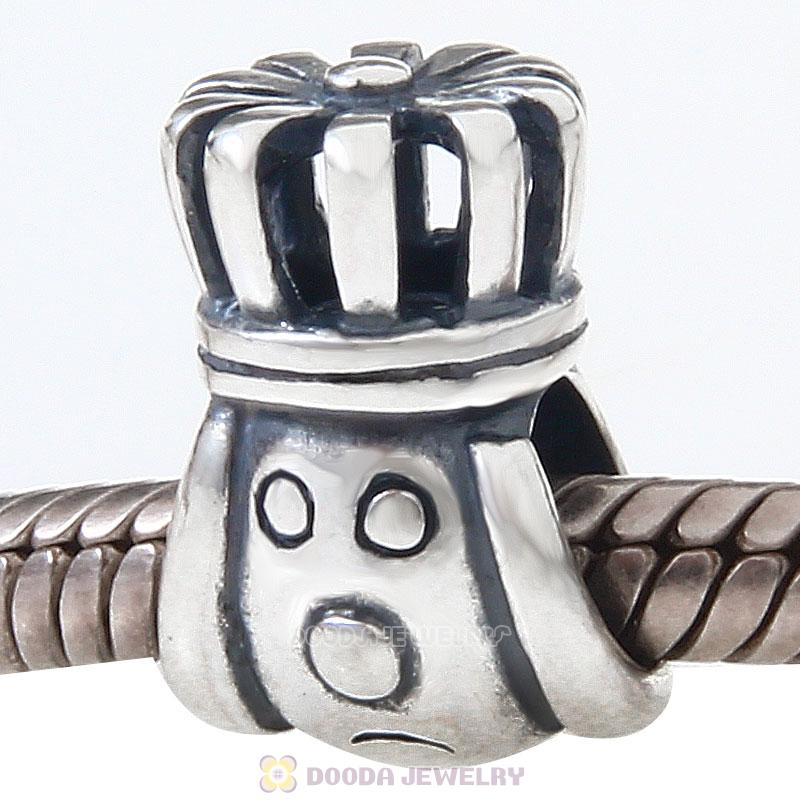 925 Sterling Silver Fairy Tale Jewelry The King Head Charm Bead