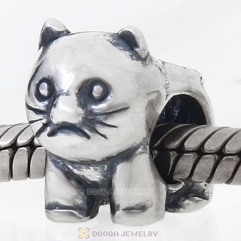 925 Sterling Silver Animal Cat Charm Bead