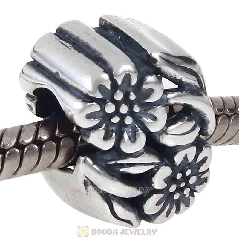 925 Sterling Silver Beauty Floral Charm Bead European Style