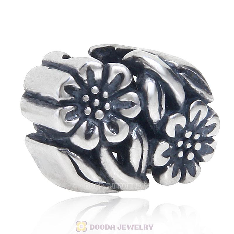 925 Sterling Silver Beauty Floral Charm Bead European Style