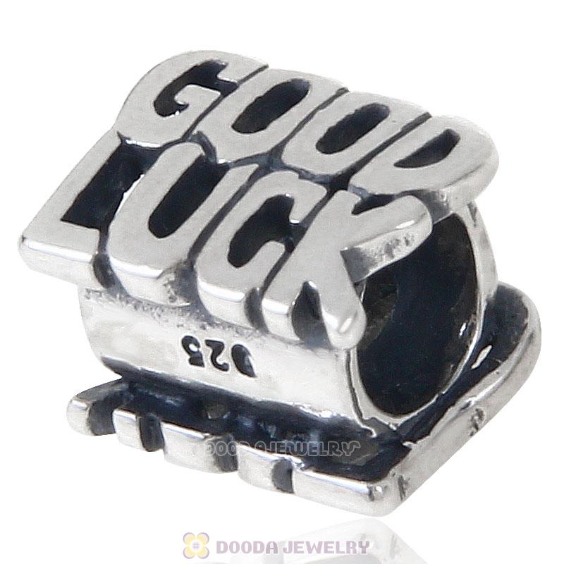 925 Sterling Silver Alphabet Charm Good Luck Bead