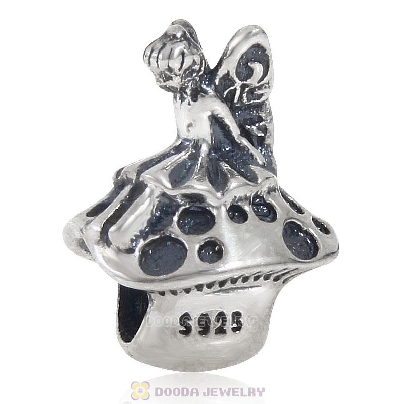 Antique 925 Sterling Silver Forest Fairy Charm Bead