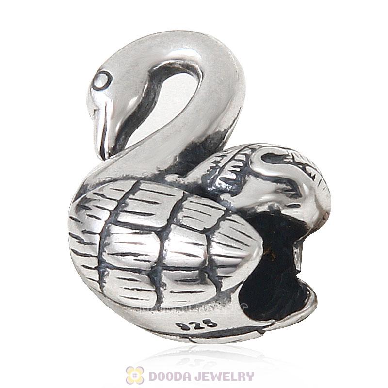 925 Sterling Silver Monkey Swan Bird Ride Bead Charm