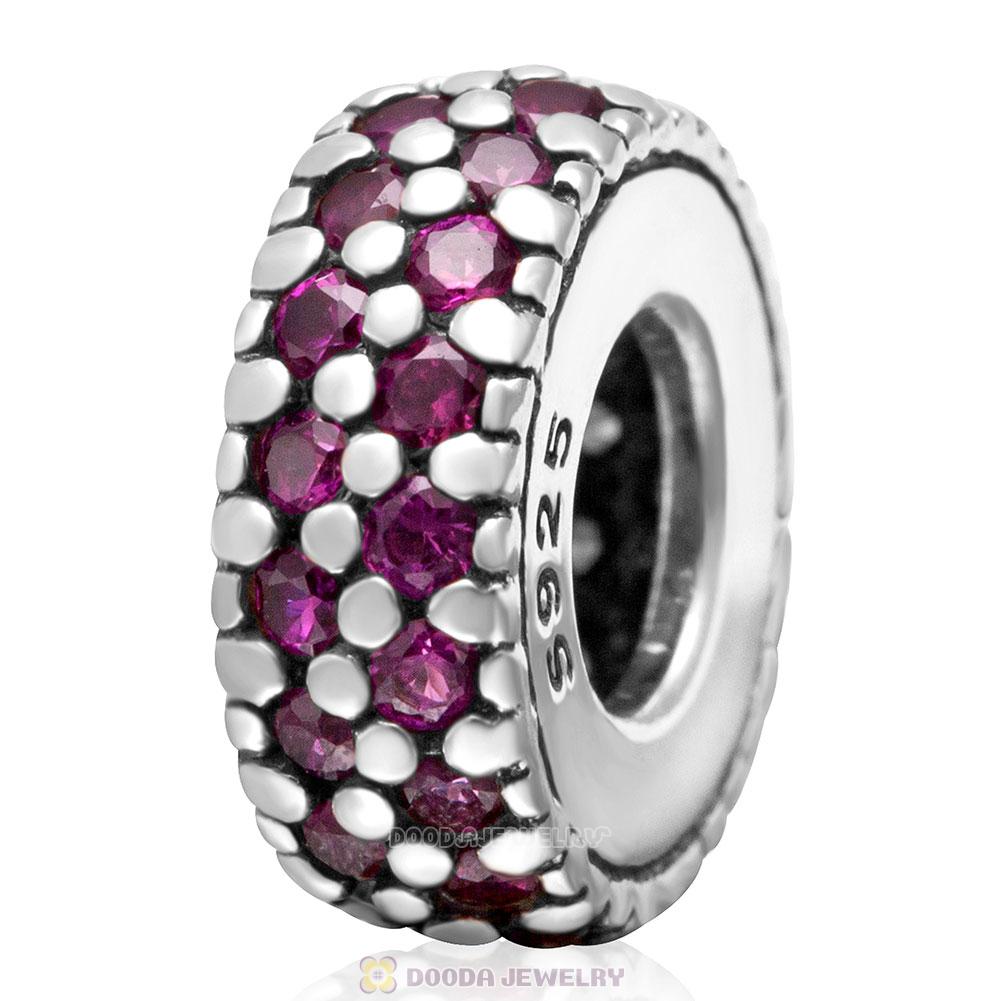 925 Sterling Silver Inspiration Within with Fuchsia CZ Spacer Bead