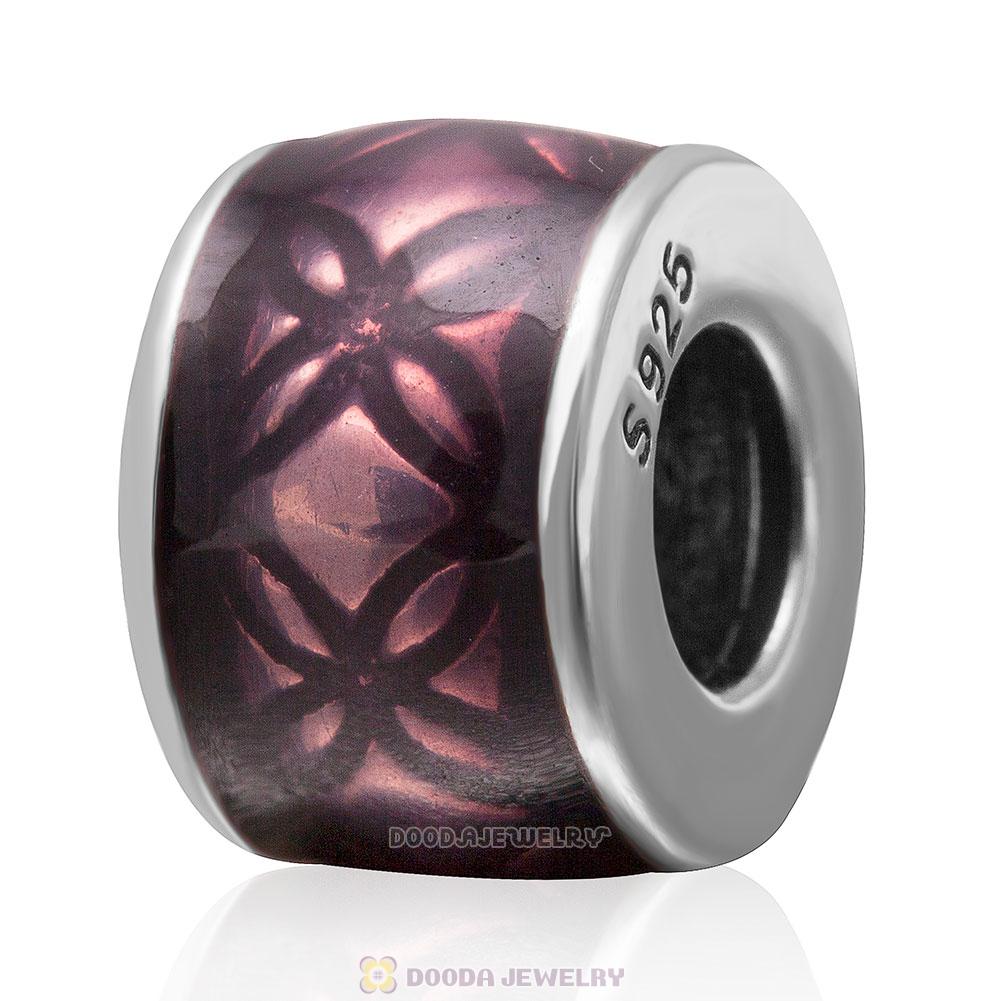 925 Sterling Silver Enamel Flower Charm European Style Bead