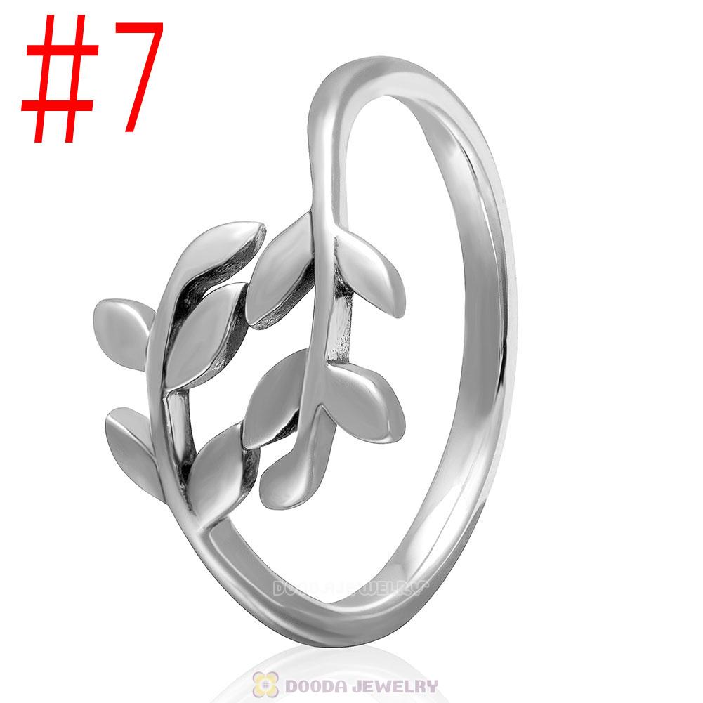 European 925 Sterling Silver Leaves Ring Wholesale