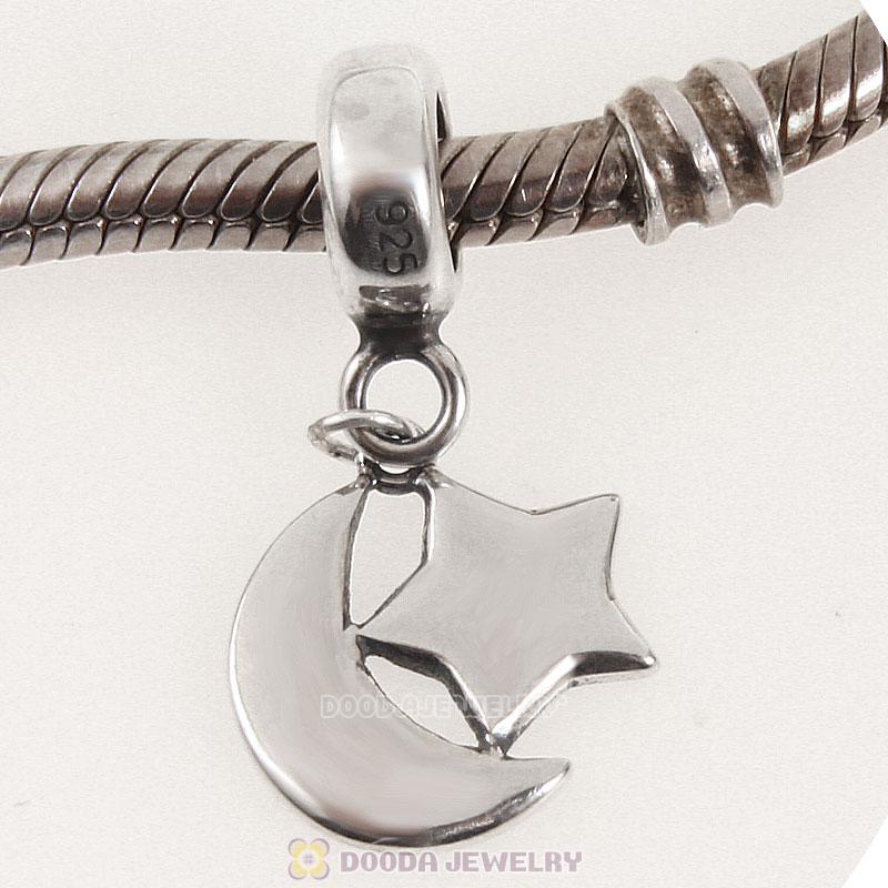 925 Sterling Silver Islamic Crescent Symbol Moon Star Pendant