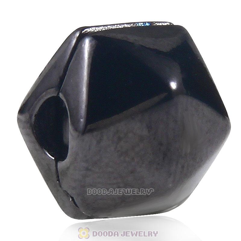 925 Sterling Silver European Rock Star Clip Bead Gun Black