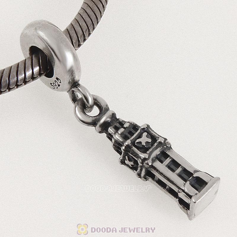 925 Sterling Silver Travel Charm London Big Ben Dangle Bead 