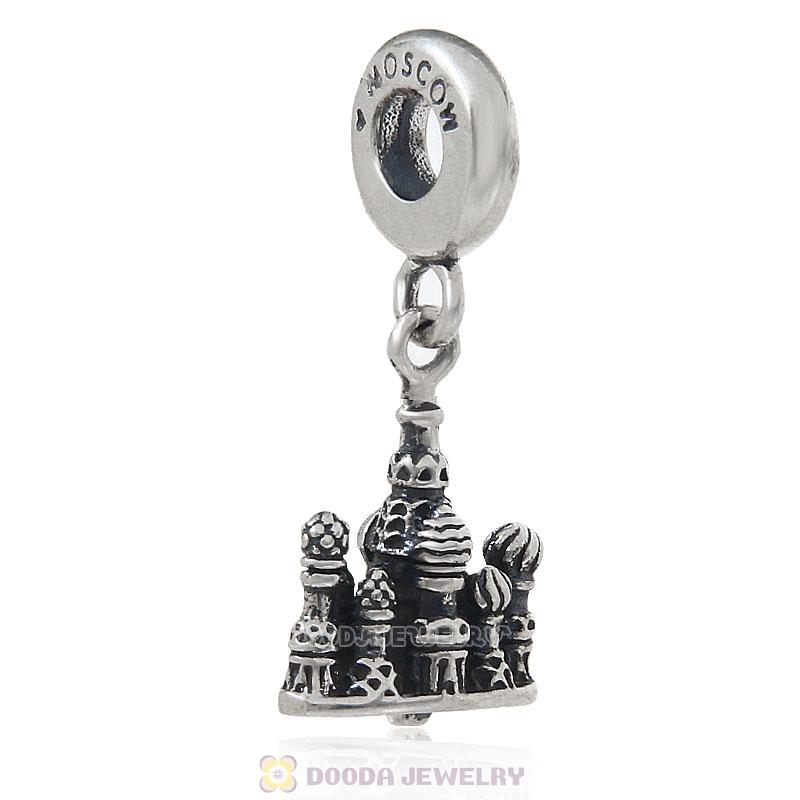 925 Sterling Silver European Style Moscow Castle Dangle Pendant