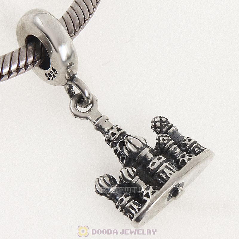925 Sterling Silver European Style Moscow Castle Dangle Pendant