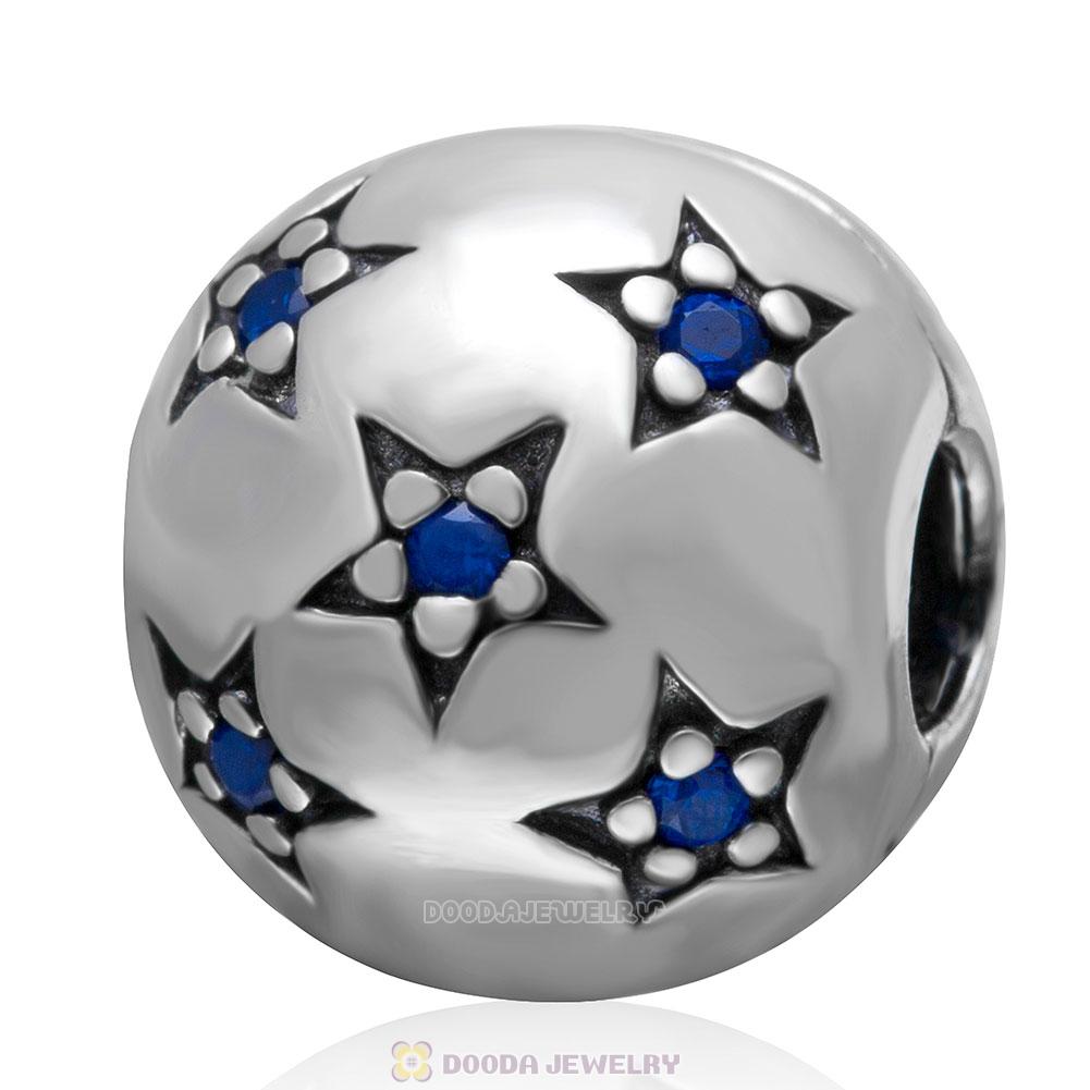 925 Sterling Silver Twinkle Twinkle with Blue CZ Clip Beads 