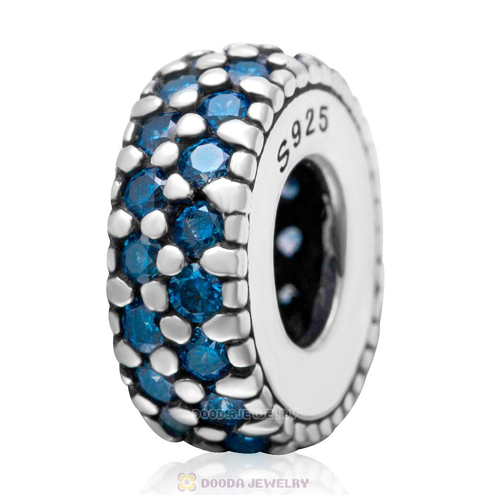 925 Sterling Silver Inspiration Within with Aquamarine CZ Spacer Bead