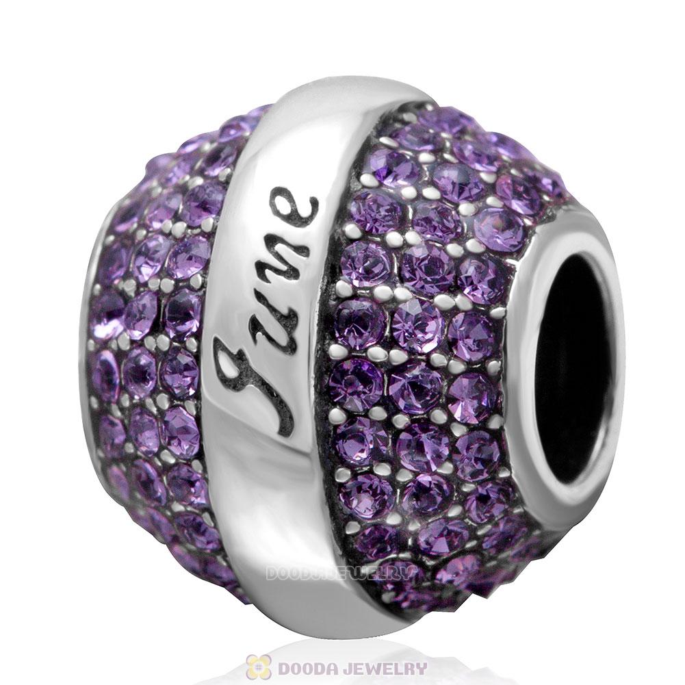 925 Sterling Silver June Birthstone Round Bead