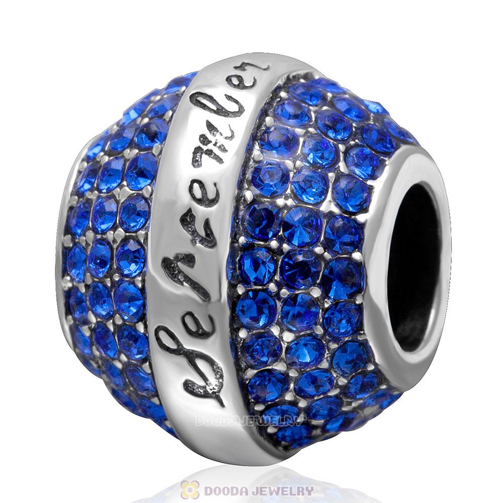 925 Sterling Silver September Birthstone Round Bead