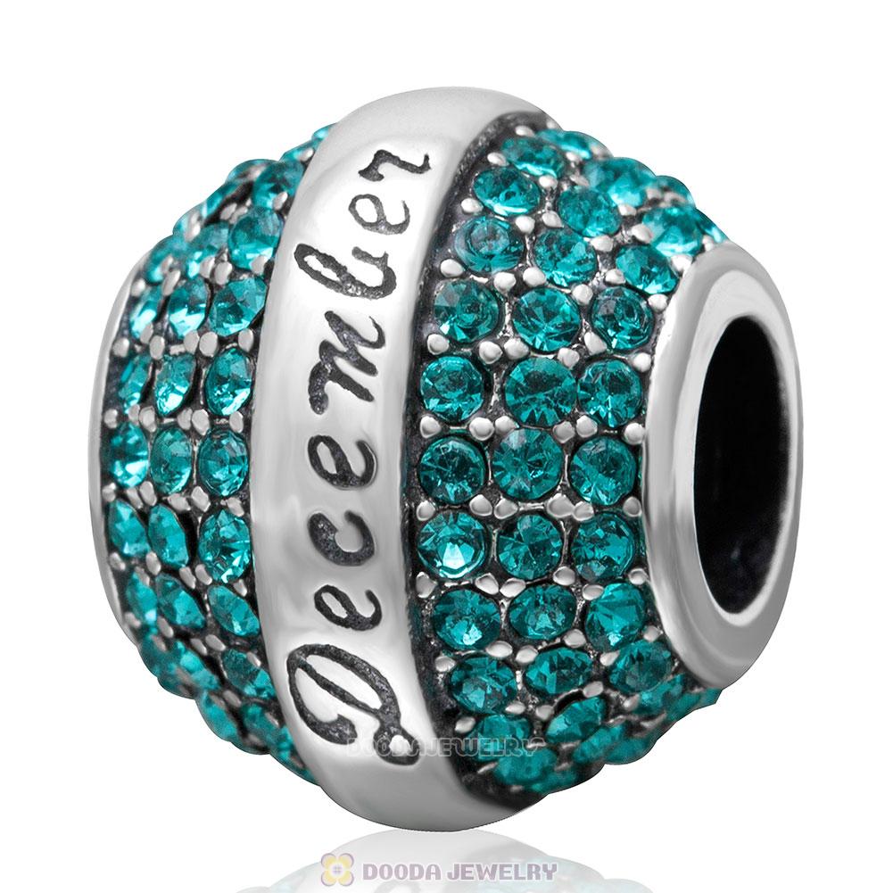 925 Sterling Silver December Birthstone Round Bead