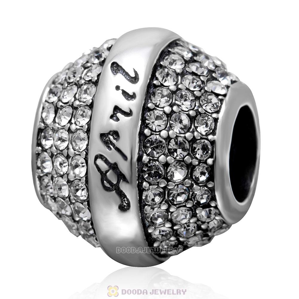 925 Sterling Silver April Birthstone Round Bead